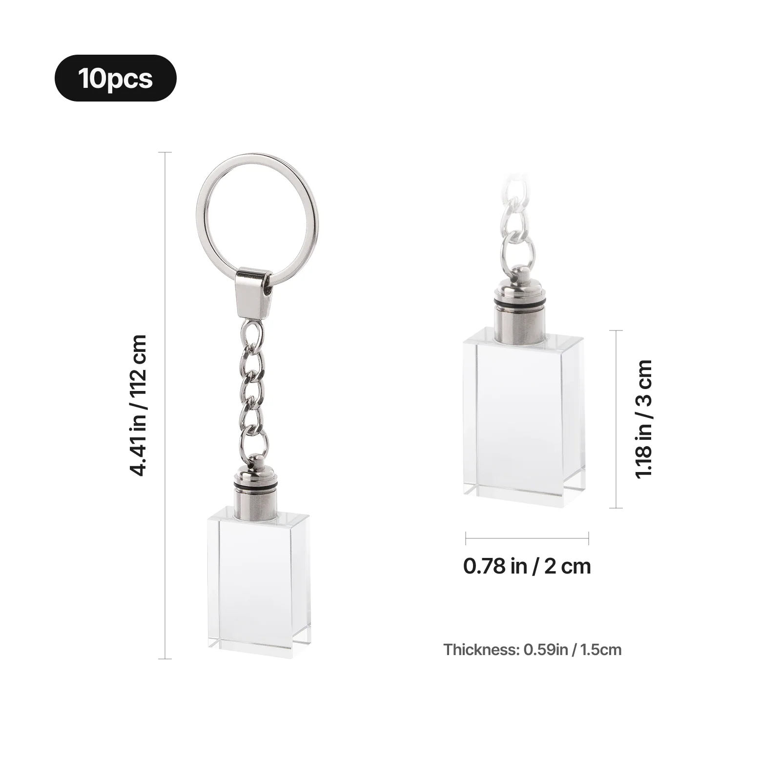 LED Crystal Photo Keychain