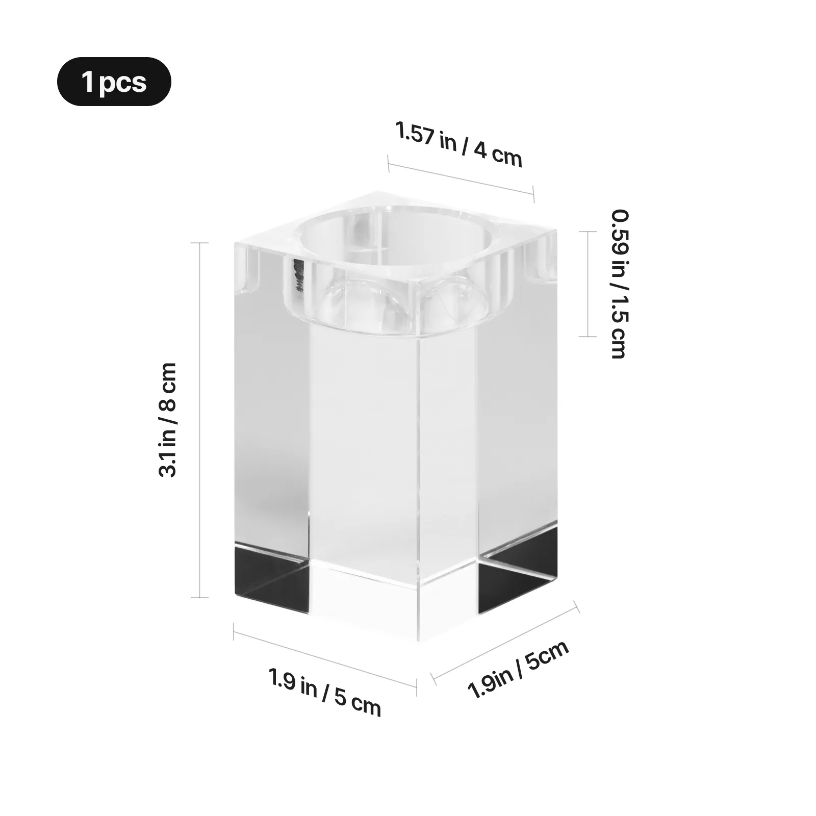 Crystal Candle Holder — Personalized Photo Engraving