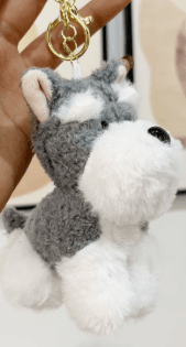 Plush Schnauzer Keychain
