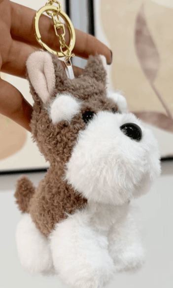 Plush Schnauzer Keychain