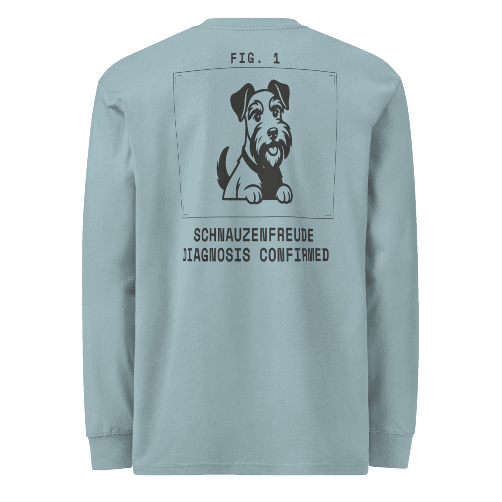 Schnauzenfreude "Diagnosis Confirmed" — Heavyweight Long Sleeve Tee — Agave (back)
